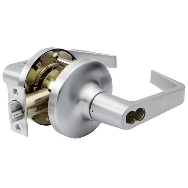 Arrow Lock Grade 1 Classroom Security Cylindrical Lock, Free-Wheeling, Sierra Lever, SFIC Less Core, Satin Chro GL97-SR-26D-IC - main